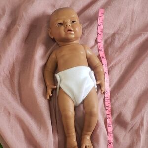 Diana 1998 Vintage Newborn Realistic Baby Doll in Tan with White Diaper